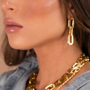 BRACHA gold chain link earrings